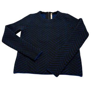 SOYER Knit Sweater in Blue/Black Chevron Stripe